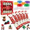 KreativeKraft Christmas Crackers con Sorpresa, Pacco da 6 Xmas Crackers per Tavola e Feste di Natale, Decorazioni Natalizie, Idea Regalo (Rosso Giochi a Blocchi)