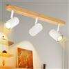 Glitzerlife Faretto a Soffitto Legno Plafoniera LED Bianco GU10 Lampada a