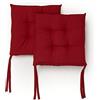 PARAMAISON Cuscini Sedia con Lacci Giunk, Set da 2 pezzi Quadro, Imbottito, Interni od Esterni, Non Sfoderabile, 40x40 cm, Vari Colori