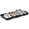 Relaxdays 10 vassoi scolapiatti grandi in plastica per 6 scarpe, profilo cattura sporco, altezza 3 x larghezza 75 x profondità 38 cm, nero