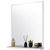 FreshYou Specchio da bagno con 1 ripiano, sospeso, specchio per corridoio, camera da letto, bagno, bianco 60X70 cm
