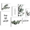 Novart Quadros - Completamente Pronto Da Appendere - Immagini - Natura Eucalipto - 7 Pezzi Set Moderni - N003771a