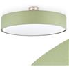 hofstein Plafoniera Foggia di HOFSTEIN, in metallo/tessuto/plastica in nichel opaco/verde oliva/bianco, design moderno (Ø 60 cm), E27, sala da pranzo, soggiorno, camera da letto, cucina, corridoio