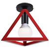 iDEGU Lampada da Soffitto Moderna a Forma di Gabbia Triangolo Geometrico Plafoniera Vintage E27 illuminazione per Camera da Letto, Soggiorno, Ristorante, 25cm, Rosso