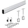 Gedotec Binario per armadio ovale | Lunghezza del binario per armadio: 1000 mm | 30 x 15 mm in acciaio cromato