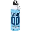 Generico Borraccia Termica Tifoso Calcio Serie A Tifoso Milanista Interista Napoletano Personalizzata con nome e numero Misura 23x21 in Alluminio Sublimatico (Tifoso Lazio)