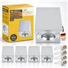 Sweet Led Faretto da incasso IP44, argento spazzolato, 4 pezzi, GU10, in alluminio, 80 x 95 mm, 230 V, per bagno, cucina, faretto da incasso senza lampadina