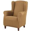 Estoralis | BERTA | Copripoltrona con orecchie | Tessuto elastico Beige | Per poltrona con Orecchie dimensione del tessuto da 70 a 110 cm. | Protettor | Adattabile a tutti i tipi di divani