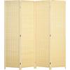 HOMCOM Paravento da Interno a 4 Ante in Legno e Bambù, Separé Divisorio Pieghevole Salvaspazio Altezza 180cm Stile Boho, Colore Naturale