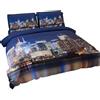 PETTI Artigiani Italiani - Set Copripiumino Singolo 135x200 cm (1 Federa 75x50 cm Inclusa), Parure Copripiumino Microfibra con Stampa Digitale New York - Made in Italy