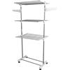 RELOVE Stendibiancheria pieghevole, asciugatrice per vestiti, portatile, grande essiccatore per biancheria, pieghevole, a 3 livelli, salvaspazio, asciugatrice per vestiti (75 * 44 * 158cm - Bianco)
