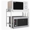 LANTUS Mobile portaoggetti da cucina, supporto per forno a microonde, con 2 livelli di scaffale, allungabile in altezza e larghezza, con 3 ganci, ideali per appendere i tuoi utensili da cucina