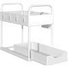HUOLE Set di Organizzatori per Armadio da Cucina a 2 Livelli, Scaffale da Cucina in Confezione, Portaoggetti Sotto il Lavello, Organizzatore da Bagno, Tazze Sospese, Ganci, Divisori, 40*22*30,5 cm (bianco)
