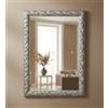 MO.WA Specchio da parete legno classico argento 49x69 cm, Made in Italy, Specchio moderno, Specchiera grande cornice legno, Specchio rettangolare per bagno camera da letto ingresso