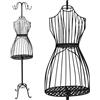 PrimoLiving Manichino da sarto in metallo CLEO in nero - Con scomparto e ganci appendiabiti busto di manichino decorativo look vintage - Manichino donna P-14141