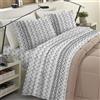 BANZAII TEXTILE INNOVATOR ONLINE Banzaii Completo Lenzuola Francese Invernale in Flanella Felpate 100% Cotone Anti-Pilling Francese Simona Grigio