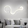 Planetitaly Applique da Parete Interno, Applique LED 20W Design Moderno, Forma Sanke Curvo, LED CCT 3 STEP Regolazione della Luce da 3000K a 6500K, Ideale per Camera da Letto, Salone, Studio, Ufficio, B&B, Hotel