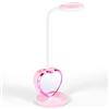 Jrifedptry Lampada da scrivania a LED ricaricabile, con porta di ricarica USB e portapenne, dimmerabile, rosa