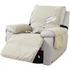 BXFUL Copridivano Con Braccioli, Copridivani Impermeabile Resistente Alle Macchie E Ai Graffi, Divano Copertura Copridivano Mobili Protector per Soggiorno (Reclinabile,Beige)