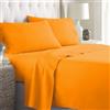 LARA MORADA - Set Completo Lenzuola Una Piazza E Mezza, 100% Cotone, Made In Italy, Tinta Unita, Per Letto 1 Posto E Mezzo Arancione