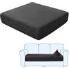 SHUOJIA Fodere per Cuscini per Divani, Protezioni per Cuscini per Sedili in Tessuto di Velluto Elasticizzato,Cuscino per Divano Fodera per mobili Coprisedile per Divano (Black,Large-3-Seater)