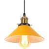 iDEGU Lampada a Sospensione Retrò 22cm Lampada da Soffitto Vintage in Metallo E27 Lampadario a Sospensione Moderno Stile Scandinavo Plafoniera per Soggiorno Cucina Camera Ristorante (Giallo)