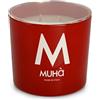 MUHA' | Candela Profumata in Vetro Rosso, Fragranza Arancio e Cannella, Profumatore per Ambienti, Formato da 270 Gr