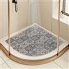 EUPXRHY Tappeto Doccia Antiscivolo Angolare, Tappeto Doccia Angolare, Pedana Antiscivolo per Doccia, Luffa in PVC Tappetino Antiscivolo Doccia per Doccia O Vasca da Bagno,F,75x75cm