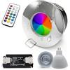 Planetitaly Faretto incasso LED 6W 12V cromoterapia IP65 box doccia bagno turco lampada GU5.3 RGB 3000K 6000K telecomando IR (Colore Silver Cromato, Luce RGBW+6000K)