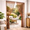 SUSANNA HOME DESIGN Susanna Home Tenda con Frange a Perline Antizanzare Antinsetti a Pannello per Porte Finestre Telaio in PVC Ideale per Interni ed Esterni Marrone 120x220 cm