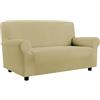 Corredocasa Copripoltrona e Copridivano 2/3/4 Posti Millerighe No Stiro Made in Italy Vari Colori in Tessuto Elasticizzato (Beige, Poltrona 85-115 cm)