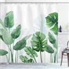 OCEUMACO Tenda Doccia Antimuffa 240x200 cm Grande Tessuto in Poliestere Foglie di Monstera Banano Verde Tenda per Doccia Stoffa Impermeabile Tende Vasca da Bagno con Anelli Lavabile Lavatrice