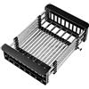 HERCHR Scolapiatti sopra il lavandino, scolapiatti retrattile in acciaio inox, organizer per lavello per frutta e verdura(L-Nero)