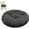 Generico Cuscino Rotondo in Velluto a Coste,Cuscino Morbido per Sedia,Antiscivolo Lavabile Cuscino Rotondo per Pavimento,Esterno da Interno per Sedie E Sgabelli, Soggiorno,Dark Gray,50x50x6cm