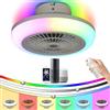Luyaim RGB Alexa Lampadario Ventilatore Con Telecomando Led Dimmerabile Bambini Piccolo Plafoniera Con Ventilatore 6 Velocità Motore Dc Per Camera Da Letto Soggiorno Lampadari Con Ventilatore Design