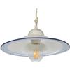 VANNI LAMPADARI - Lampadario a Sospensione Mimosa in Ceramica, Decorato a Mano per Camera da Letto, Soggiorno, Cucina, Cameretta - 30 cm, Blu