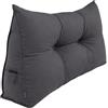 POKAR Cuscino Schienale Divano 100x50x20 cm | Cuscino da Lettura per Divano e Letto con Appoggio Schiena Grande | Cuscino a Cuneo Triangolare con Tasche Laterali | Certificato Oeko Tex 100 | Antracite