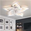 Dceinz LED Plafoniera Con Ventilatore Dimmerabile Reversibile Moderno Lampadario Ventilatore E Telecomando Silenzioso 6 Velocità Luce Con Ventilatore Intelligente Per Soggiorno, Camera Da Letto