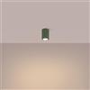 SOLLUX lighting Lampada Da Soffitto Faretto Da Soffitto In Alluminio 1 Paralume 6,5 x 6,5 x 10 cm GLOOW Verde Oliva Lampadina LED 4000K luce bianca fredda inclusa