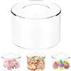 QINGLANG Espositore per Torte in Acrilico Riempibile - Trasparente, Senza Fondo, Rotondo, a Forma di Scatola - per Dessert, Feste, Matrimoni, Compleanni (15 cm)