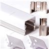 Aftertech® 2m 2metri 2114 21x14mm PROFILO ALLUMINIO PER STRISCE STRIP LED BARRA RIGIDA 2MT + COVER BIANCA