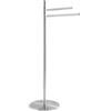 Inbagno Piantana Portasalviette In Acciaio Inox Satinato Con 2 Bracci Mobili A 360° - Portasciugamani Bagno Freestanding Senza Buchi - Linea Lunar