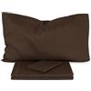 Morbidissimi Set lenzuola Completo letto, Sotto + Sopra + federa, No Stiro, Colore Marrone, Una piazza e mezza, Tinta Unita in Microfibra, Made in Italy J605