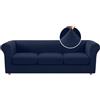BXFUL Copridivano Chesterfield elasticizzato con fodere per Cuscini Separati per mobili da soggiorno con tessuto jacquard più spesso (3 Posti,Blu navy)