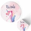 FERDINANDO FAMA' FAMÀ - Etichette Adesive Personalizzate Compleanno Bimbi Unicorno Ø 38 mm - Sticker Personalizzati con Nome e Data 175pz