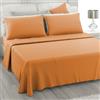 L'Antico Arcolaio - Lenzuola una Piazza e Mezza Francese 100% Cotone (Arancione) Completo con Federe Cuscini, Set Anallergico e Antiacaro, Colore Tinta Unita, Manifattura Made in Italy, Fibra Naturale