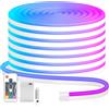 HEGEHE Striscia neon LED flessibili RGB impermeabili Dimmerabile 5V [0.5m]-Con telecomando a 17 tasti-Alimentazione a batteria,decorazioni per Natale feste compleanni matrimoni[Batterie non incluse]