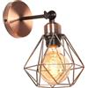 TOKIUS Lampada da Parete Interna Industriale Applique da parete Gabbia Interno E27 Metallo Lampadari e Plafoniere Cucina regolabile 180° Per Cucina Camera da letto (Ruggine, 1 pezzo)