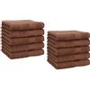 Betz Set di 10 lavette Premium misura 30 x 30 cm 100% cotone Colore Marrone noce