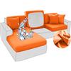 BXFUL Copriseduta Divano Elasticizzato Ice Silk Impermeabile Alta qualità Copricuscino Morbido Protezione del Cuscino Sedile del Divano Lavabile (Grande chaise longue,Arancia)